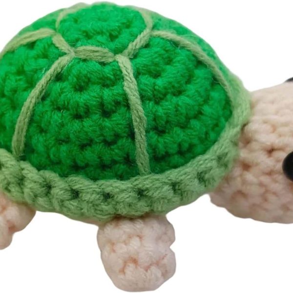 DIY Turtle Crochet Kit to Make Your Own Portable Plush Doll Home Decor Keychain Pendant Sewing Craft for Adult Craft Lovers