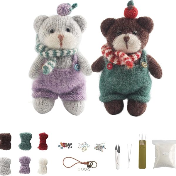 Knitting kit for beginners with knitting needles, all-in-one DIY ideas for adults and teens with step-by-step instructions