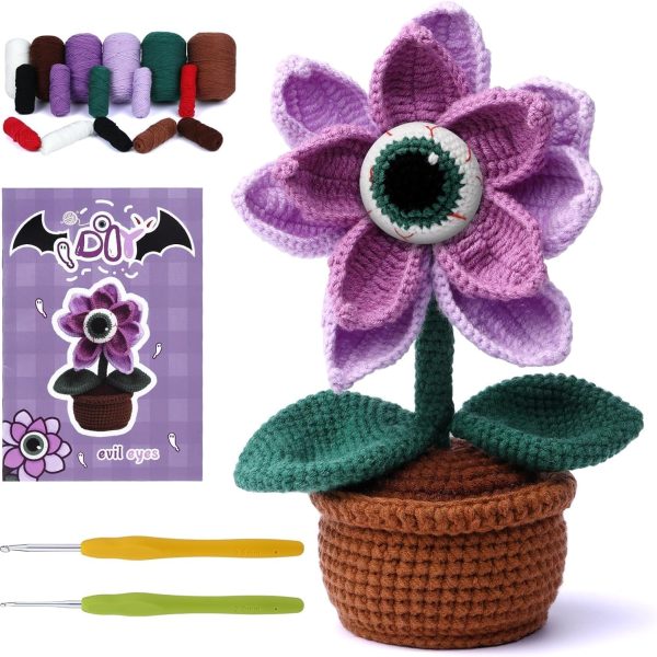 Beginner Crochet Kit, Complete Crochet Kit for Beginners Adult Crochet Starter Kit with Step-by-Step Video Holiday Ornament Tutorial Crochet Animal Kit for DIY Craft Supplies