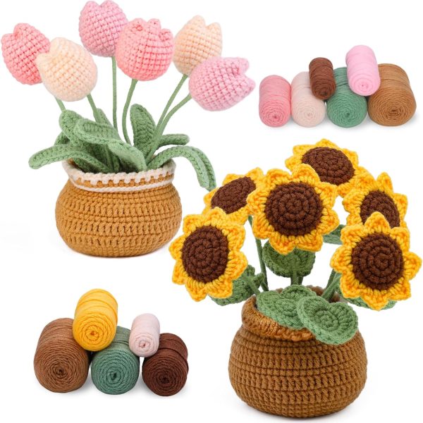 Combination Crochet Kit, Beginner Knitting Kit, Crochet Starter Kit for Beginner Adults with Step-by-Step Video Tutorial