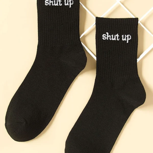 Slogan Graphic Crew Socks